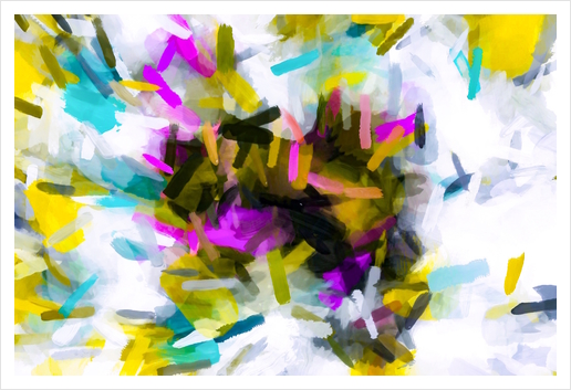pink yellow blue black abstract painting background Art Print by Timmy333