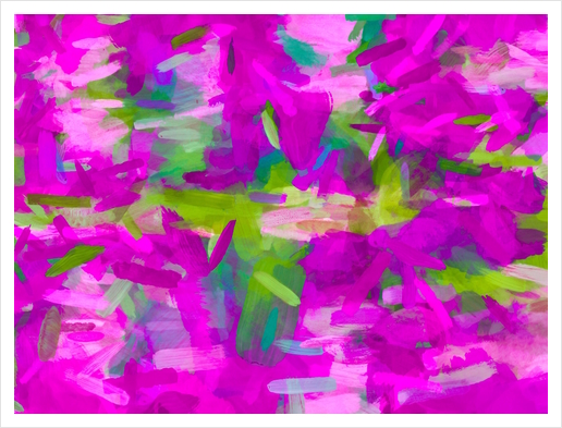 splash painting abstract texture in purple pink green Art Print by Timmy333