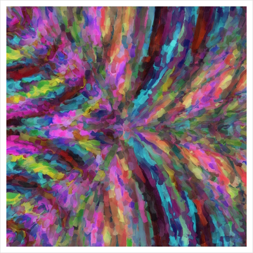 psychedelic splash painting texture abstract in pink blue yellow Art Print by Timmy333