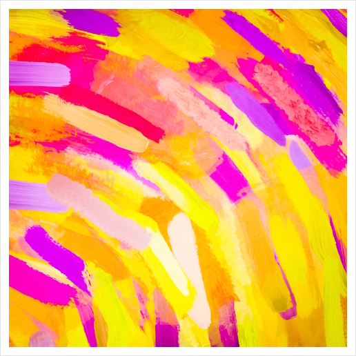 graffiti painting texture abstract in yellow pink purple Art Print by Timmy333
