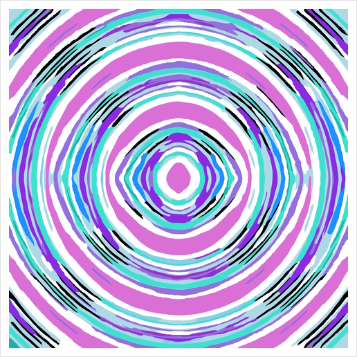 psychedelic graffiti circle pattern abstract in pink blue purple Art Print by Timmy333