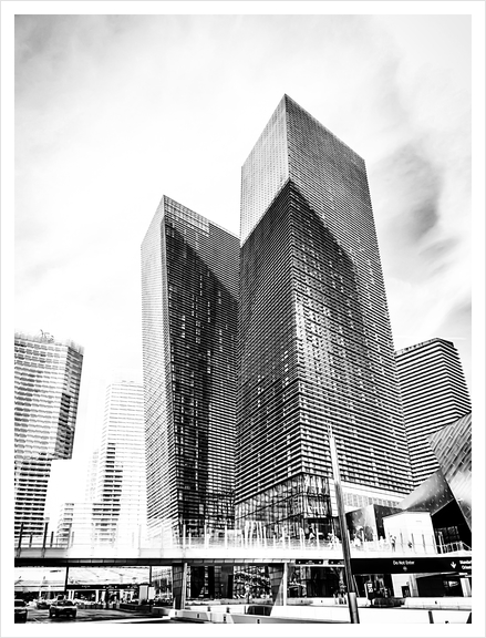 twin buildings at Las Vegas, USA in black and white Art Print by Timmy333