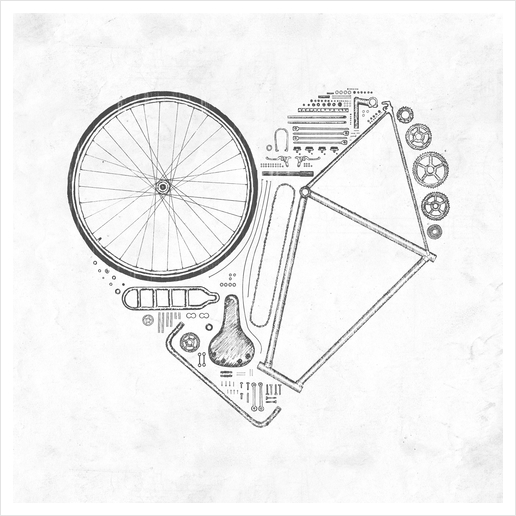 Love Bike Art Print by Florent Bodart - Speakerine