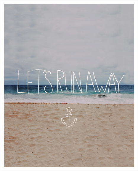 Let's Run Away - Sandy Beach Art Print by Leah Flores