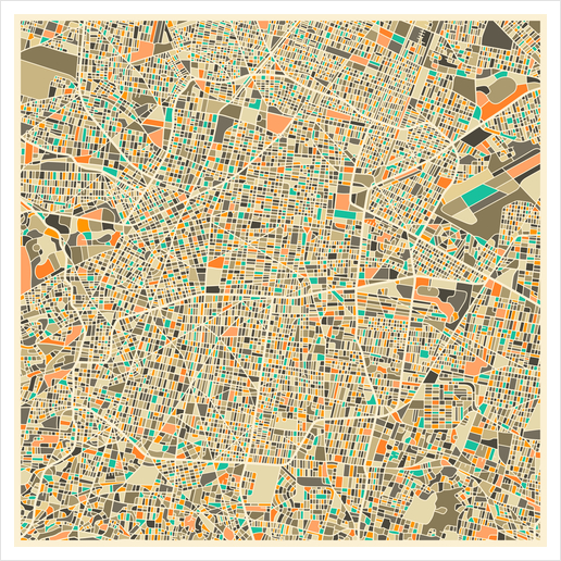MEXICO CITY MAP 1 Art Print by Jazzberry Blue