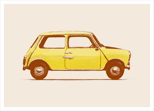 Famous Car - Mini Cooper Art Print by Florent Bodart - Speakerine