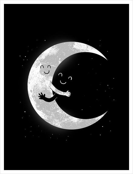 Moon Hug Art Print by carbine