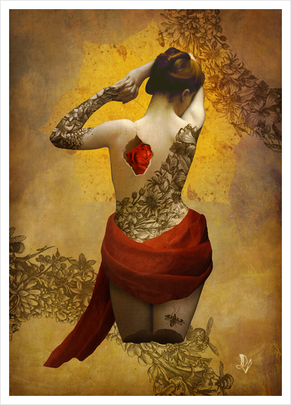 My Heart The Rose Art Print by DVerissimo