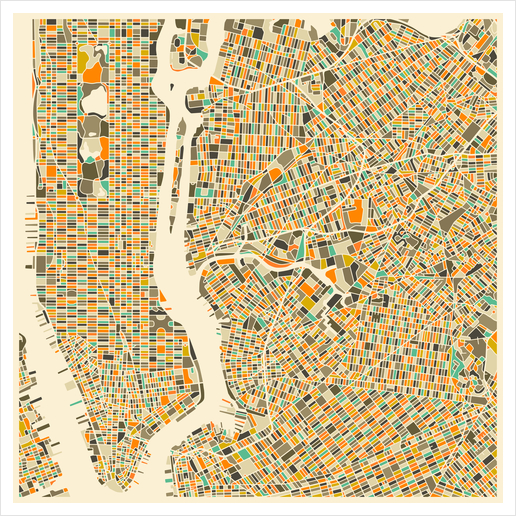 NEW YORK MAP 1 Art Print by Jazzberry Blue