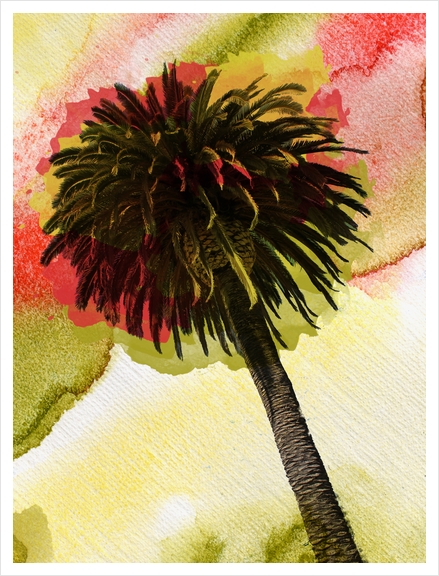 Pacific ocean Palm tree sunset Art Print by Irena Orlov