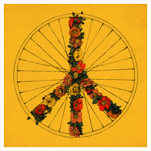 Peace & Bike (colors) Art Print by Florent Bodart - Speakerine