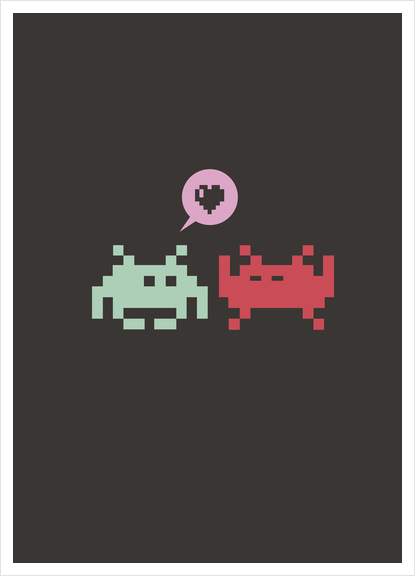 Pixel Love Art Print by Alex Xela