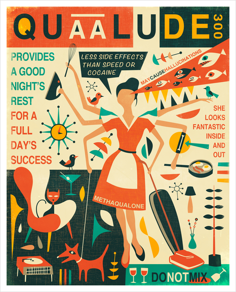 Q IS FOR QUAALUDE Art Print by Jazzberry Blue