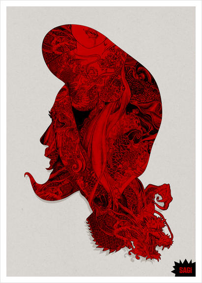 RED DRAGON Art Print by sagi.art