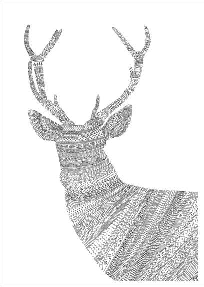 Stag / Deer  Art Print by Florent Bodart - Speakerine