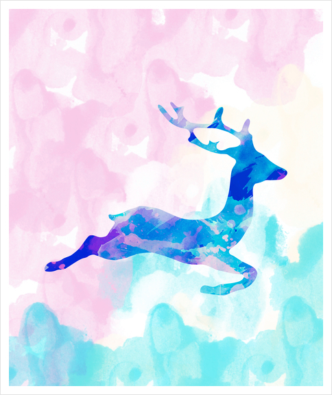 Abstract Deer Art Print by Amir Faysal