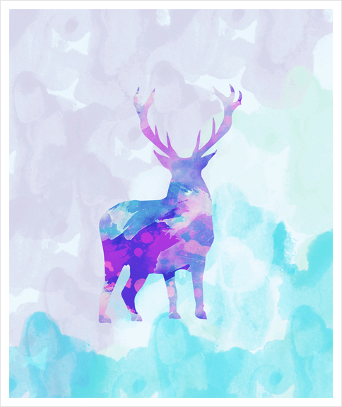 Abstract Deer X Art Print by Amir Faysal