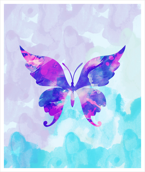 Abstract Butterfly Art Print by Amir Faysal