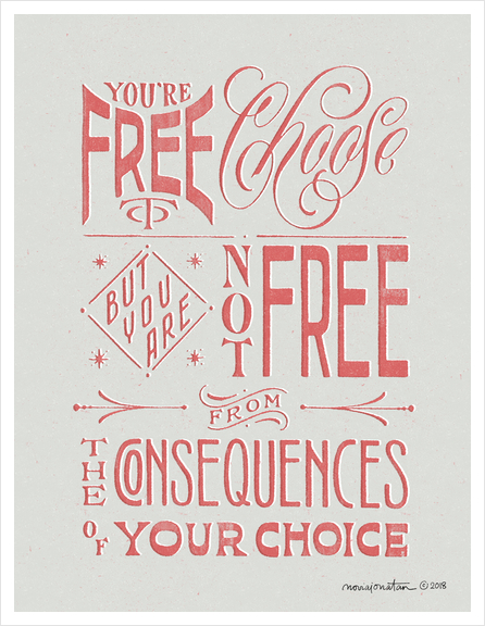 You're Free To Choose Art Print by noviajonatan