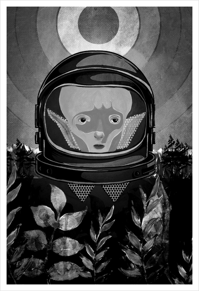 We come in peace No. 2 B/W Art Print by inkycubans