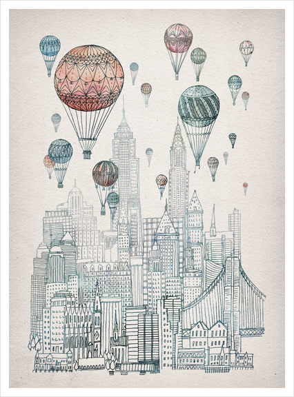 Voyages Over New York Art Print by David Fleck