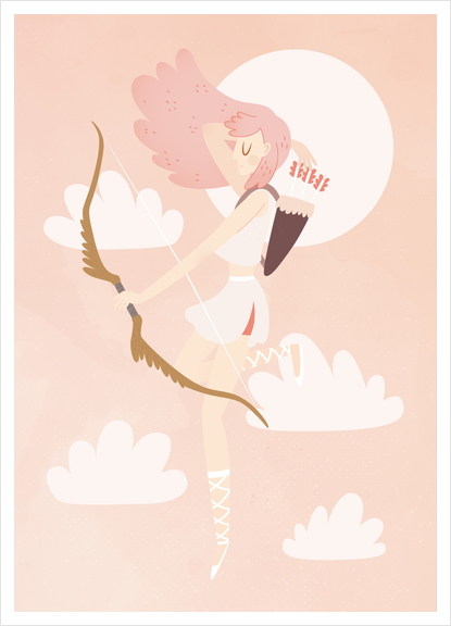 Pink Archer Artemis Art Print by Claire Jayne Stamper