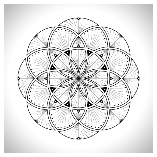 Mandala - Dash n' Dot Art Print by Alexandre Ibáñez