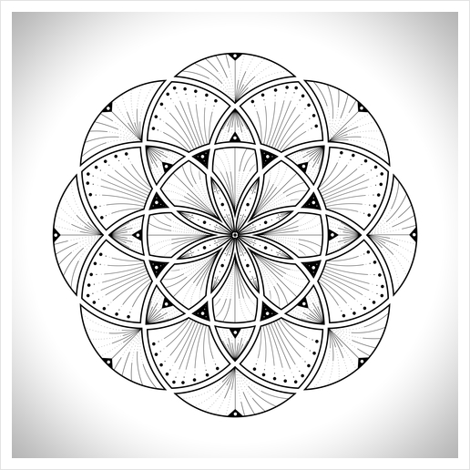 Mandala - Dash n' Dot Art Print by Alexandre Ibáñez