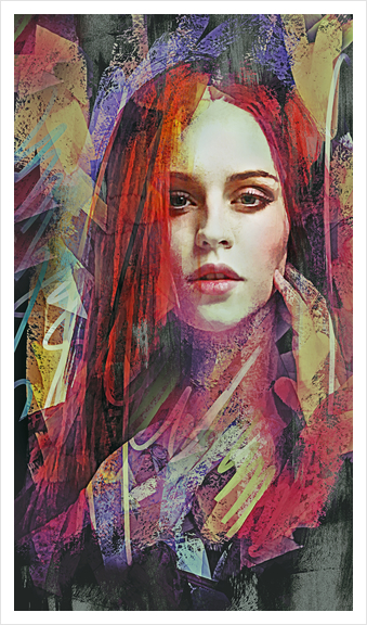 Abstract  Portrait - Ashes Art Print by Galen Valle