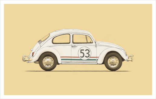 Famous Car - VW Beetle Art Print by Florent Bodart - Speakerine