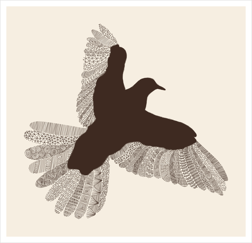 Bird (on beige) Art Print by Florent Bodart - Speakerine