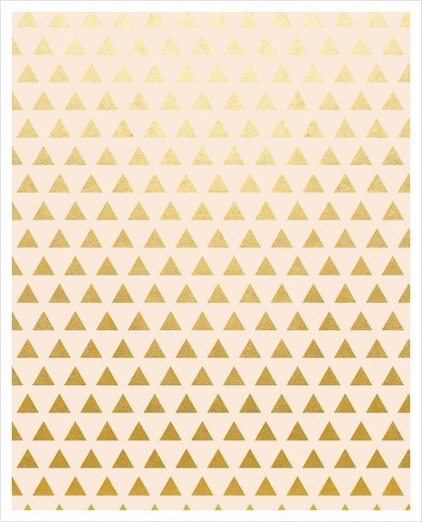 Blush + Gold Triangles Art Print by Uma Gokhale