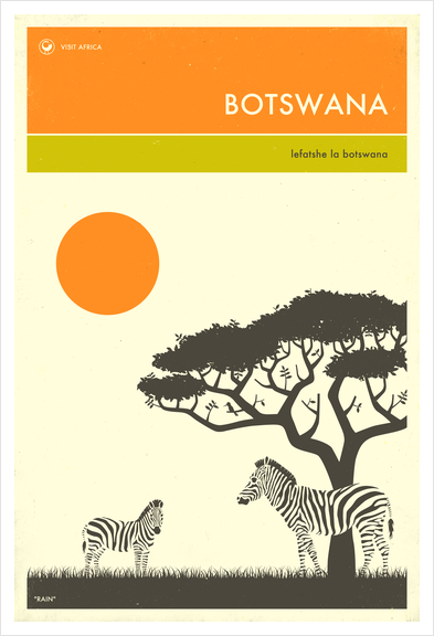 VISIT BOTSWANA Art Print by Jazzberry Blue