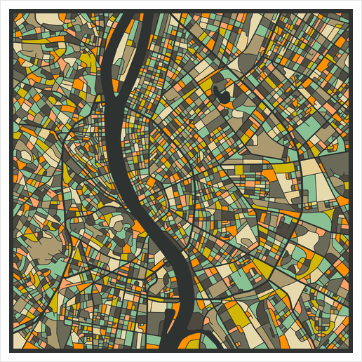 BUDAPEST MAP 2 Art Print by Jazzberry Blue