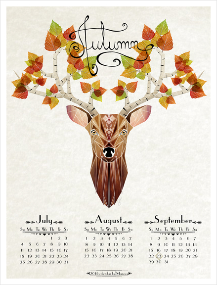 deer autumn Art Print by Manoou