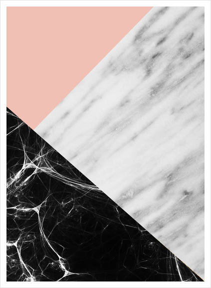 Marble Collage Art Print by cafelab