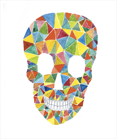 Rainbow Skull Art Print by Malixx