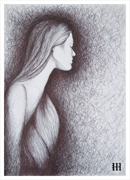Dark Side Art Print by Mathilde MILLERANT