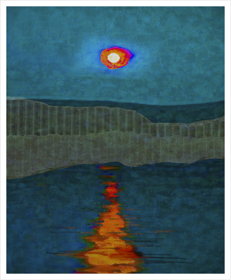 Blue Eclipse Art Print by Malixx