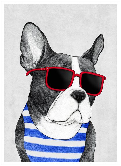 Frenchie Summer Style Art Print by Barruf