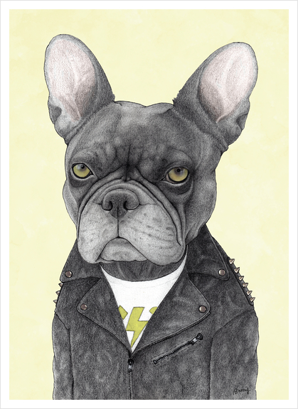Hard Rock French Bulldog Art Print by Barruf
