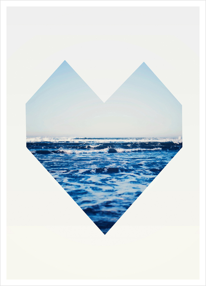 Ocean Heart Art Print by Leah Flores