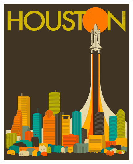 HOUSTON Art Print by Jazzberry Blue