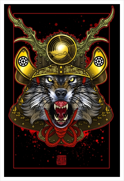 Wolf Kabuto  Art Print by Elvintattoo
