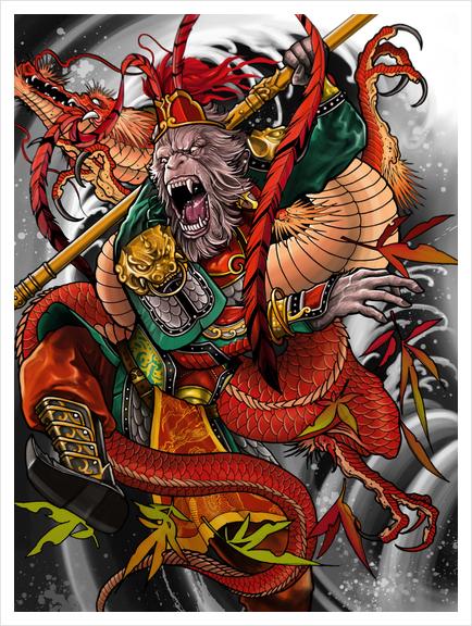 Monkey king Art Print by Elvintattoo