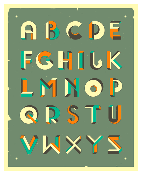 ALPHABET 4 Art Print by Jazzberry Blue