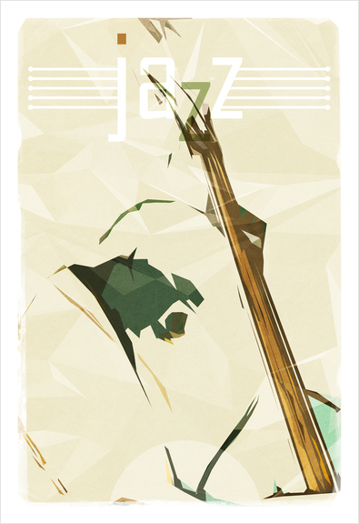 Contrabassist. Jazz Club Poster Art Print by cinema4design