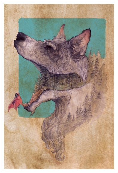 Wolf World Art Print by Alice Holleman