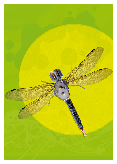 Mecanical Dragonfly Art Print by tzigone