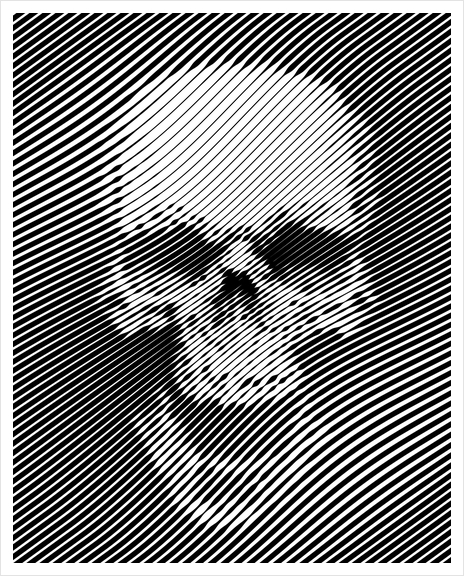 Line Skull Art Print by Vic Storia